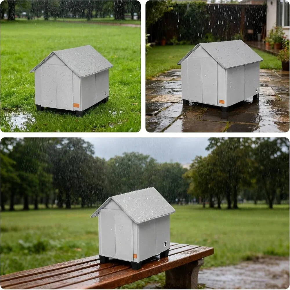 Insulated Dog House Outdoor with Warm Mat and Elevated Feet SMALL
